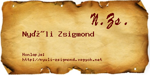 Nyúli Zsigmond névjegykártya