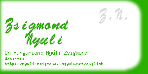 zsigmond nyuli business card
