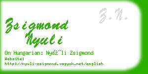 zsigmond nyuli business card